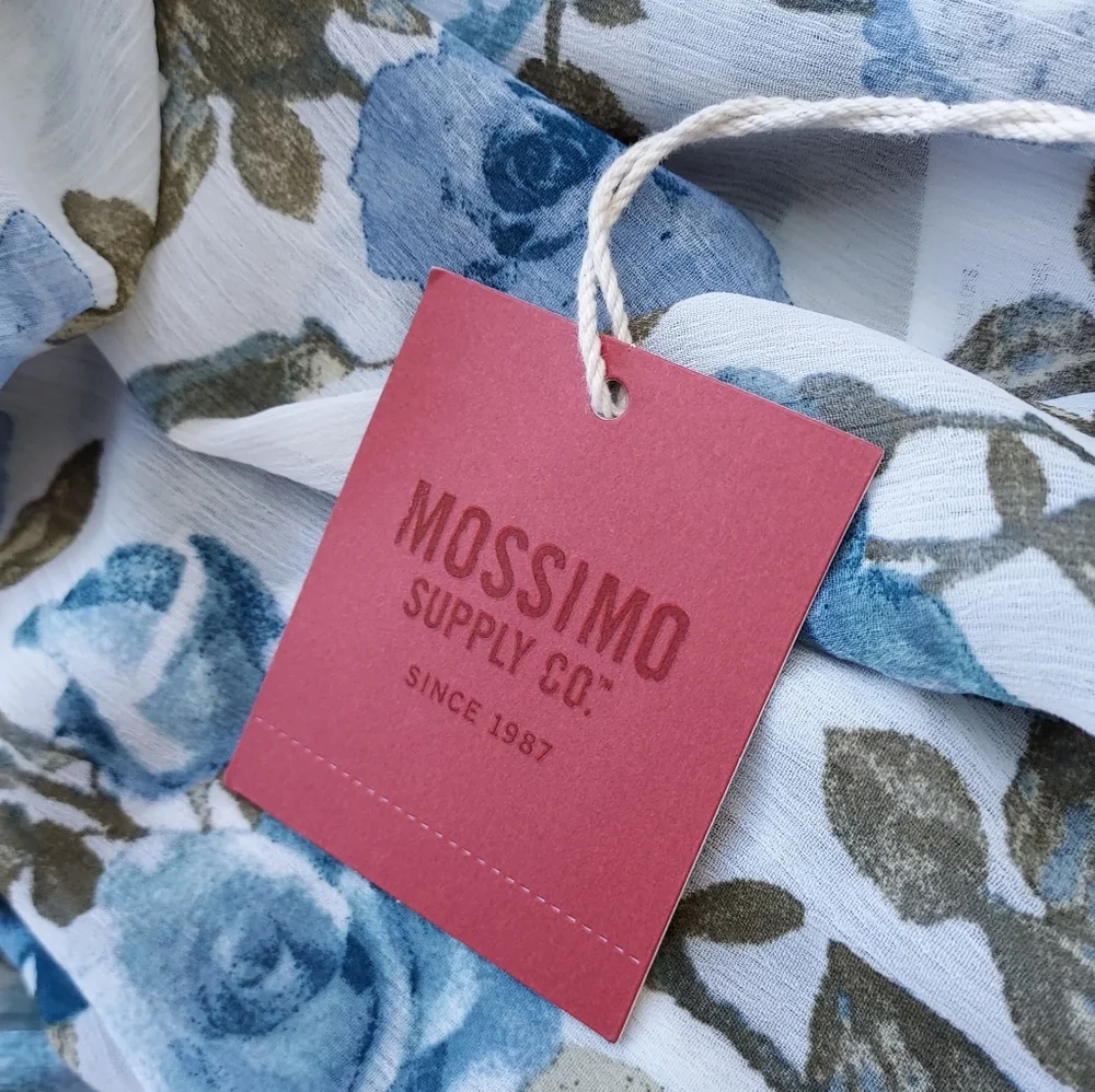 Mossimo Supply Co. Target Blue Floral Boho Blouse Size Medium NEW NWT - Picture 10 of 11